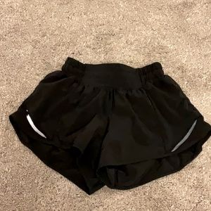 Plain black lululemon shorts